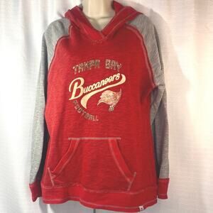 Majestic Tampa Bay Bucs Graphic Distressed Hoodie women sz XL